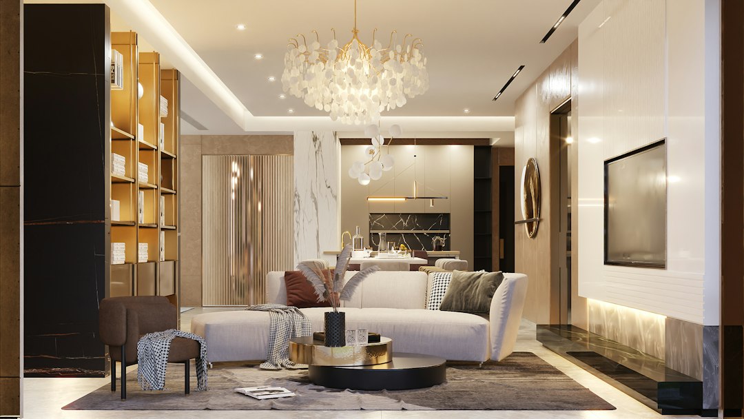 Formal Dining Area with Custom Chandelier