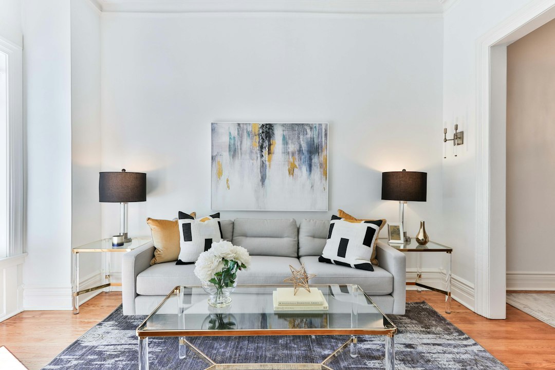 Double-Volume Living Room with Fireplace